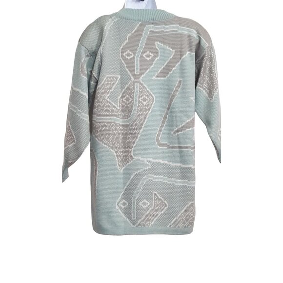 Vintage Womens Sweater Pullover Small Green Wool Acrylic Blend Southwest Native - Picture 5 of 7